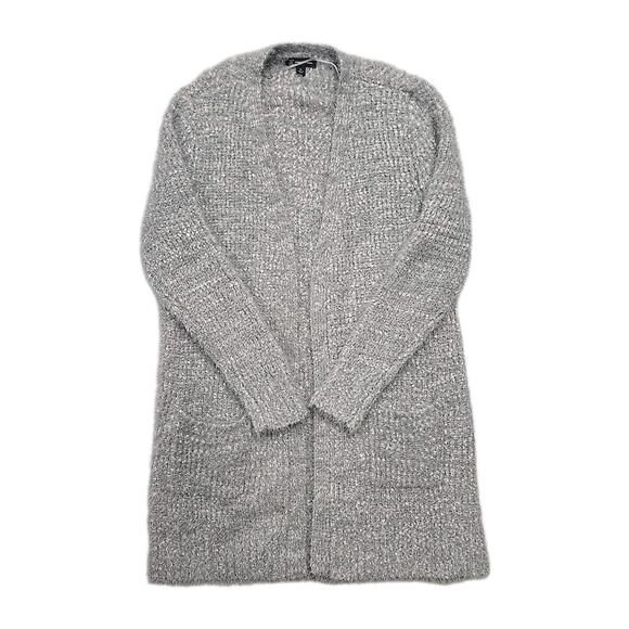 I.N.C. Concepts Womens Boucle Long Cardigan Sweater Size XL Silver Gray Plush - Picture 4 of 7